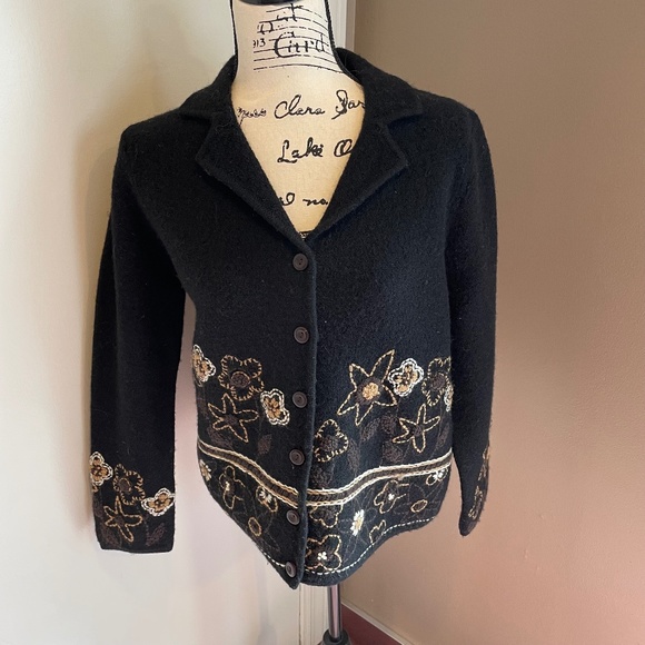 Paraphrase wool embroidered sweater jacket - Picture 1 of 8